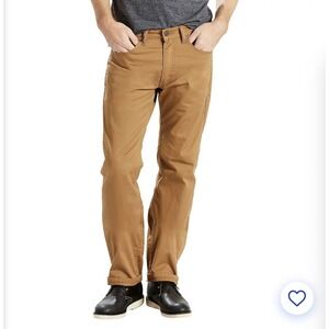 Levis 505 Regular Fit Jeans Mens 38x32 Tan Brown Straight Leg WaterLess Pants